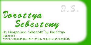 dorottya sebesteny business card